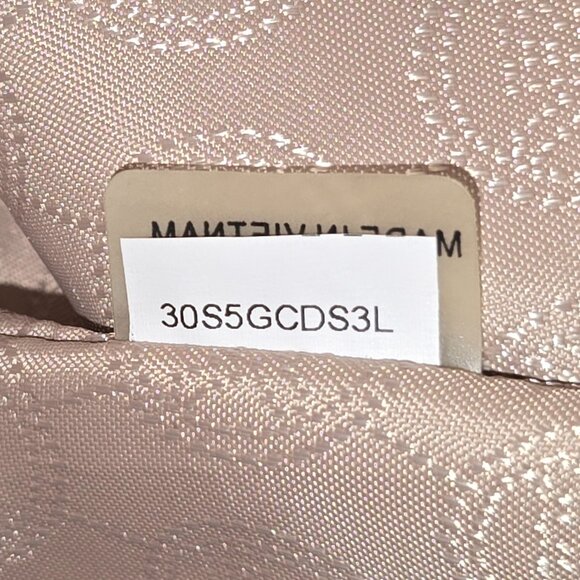 Michael Kors KARLIE White Leather Top Handle / Gold Chain Link Shoulder Bag - Picture 12 of 15